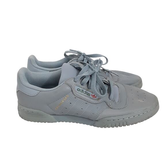 Adidas Yeezy Powerphase Calabasas Leather Sneakers Purple Gray Mens 5  Athleisure
